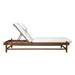 Wooden sun lounger with retractable backrest.