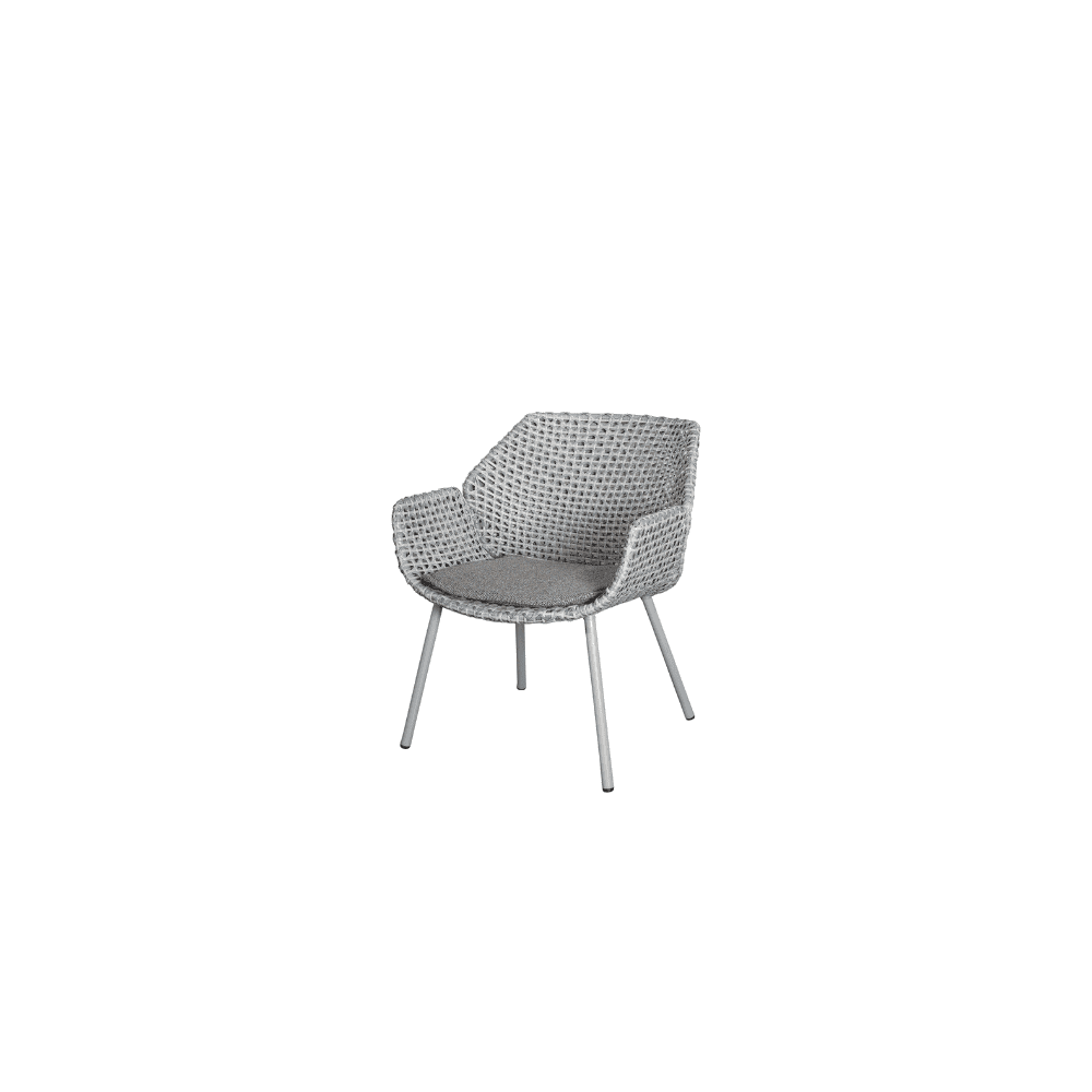 Boxhill's Vibe light grey outdoor armchair with grey cushion on white background