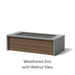 Art Finish: Weathered Zinc + Walnut