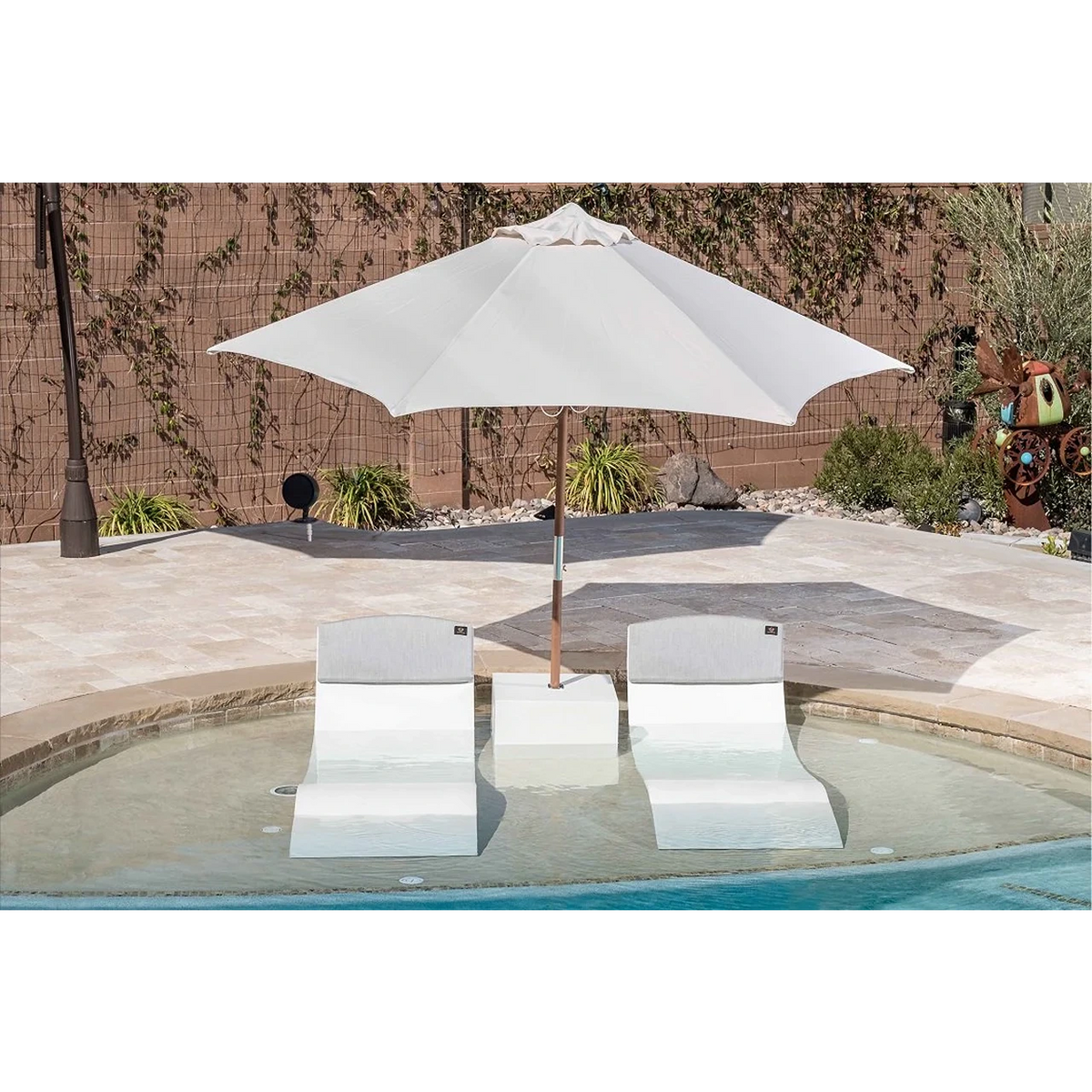 Cube In-Pool Concrete Side Table Umbrella Stand — Boxhill & Co., LLC