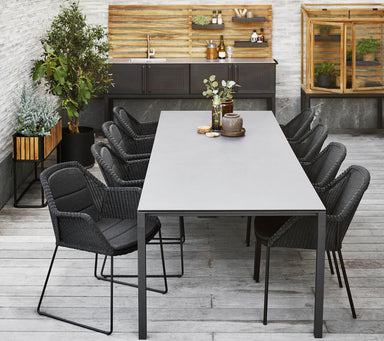 Boxhill's Breeze Dining Weave Chair Black lifestyle image with dining table