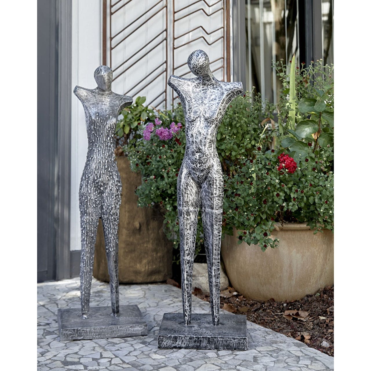 Abstract Female Silver Sculpture