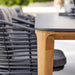 Boxhill's Aspect Dining Table Fossil Black lifestyle image close up view on its corner