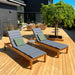Boxhill's Amaze Sunbed Lounge Cushion lifestyle image at wooden platform garden