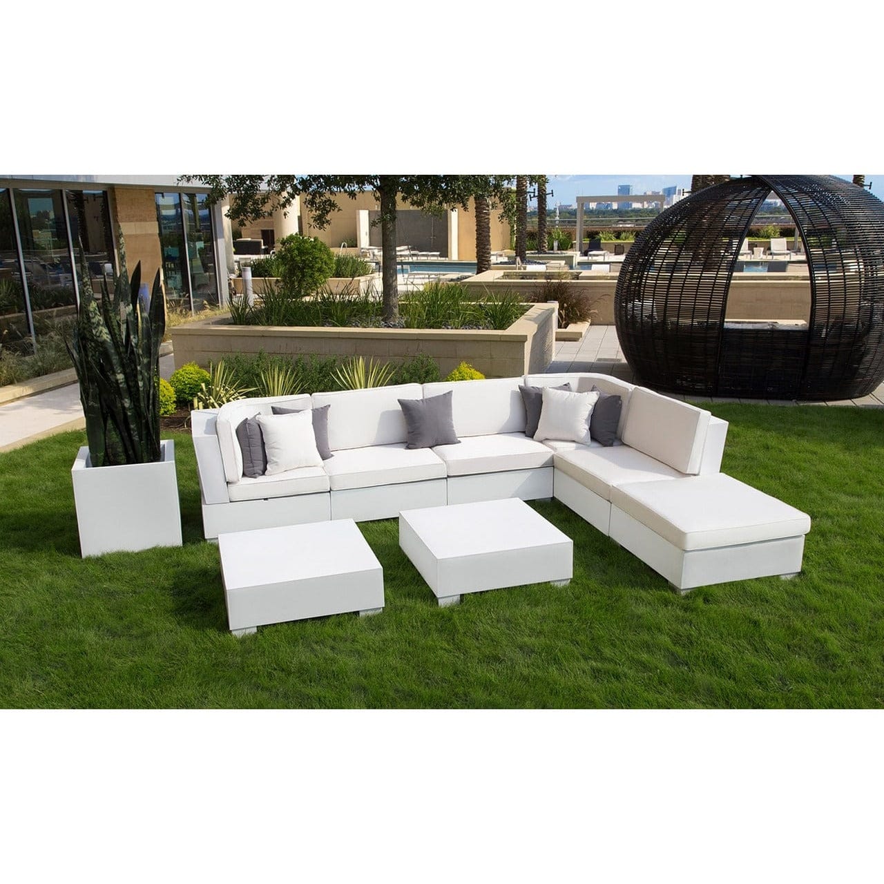 Ledge Lounger 3 Piece in pool Sectional Sofa