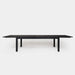 Pacific Extendable Dining Table. aluminum frame, teak charcoal top
