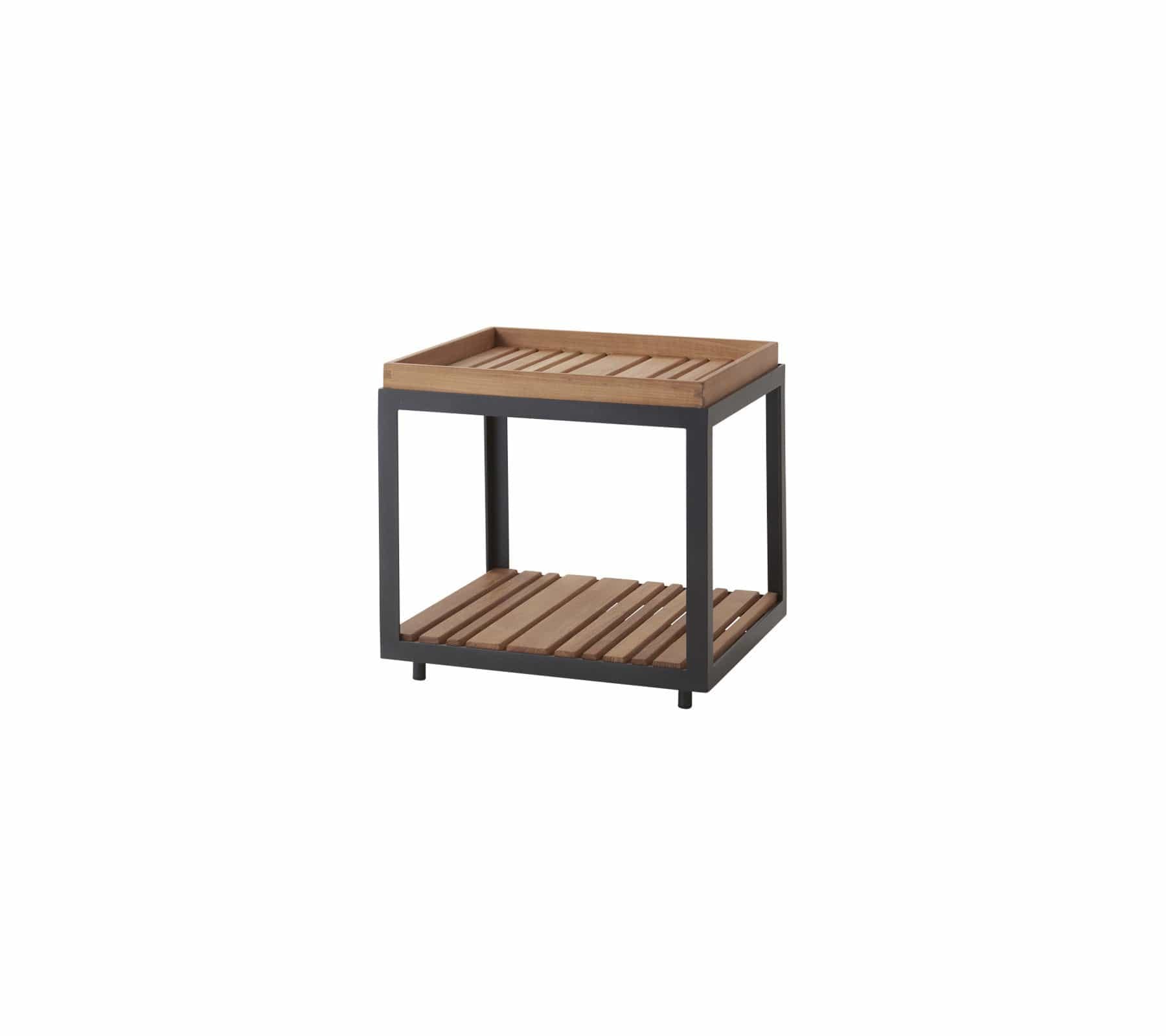 Boxhill's LEVEL Square Coffee Table Lava Grey with Teak Table Top