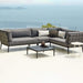 Boxhill's Conic Outdoor Coffee Table Grey lifestyle image with Conic Sectional Sofa