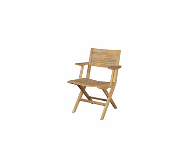 Boxhill's Flip Folding Outdoor Teak Dining Armchair front side view in white background