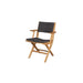 Boxhill's Flip Folding Outdoor Teak Dining Armchair with Dark Grey Cushion in white background