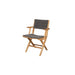 Boxhill's Flip Folding Outdoor Teak Dining Armchair with Grey Cushion in white background