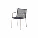 Boxhill's Straw black armchair stainless steel frame on white background
