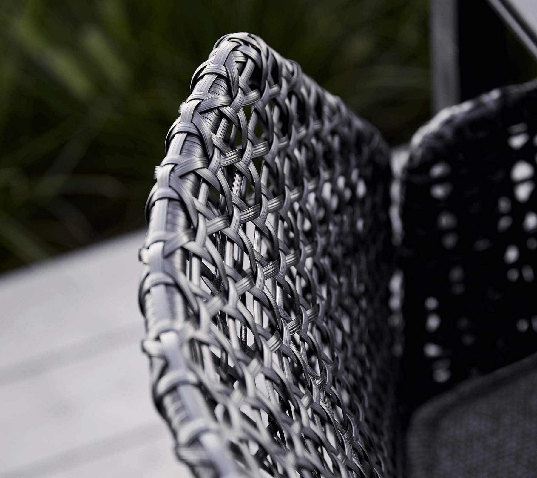 Boxhill's Vibe black outdoor armchair close up view