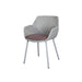 Boxhill's Vibe light grey outdoor armchair with maroon cushion on white background