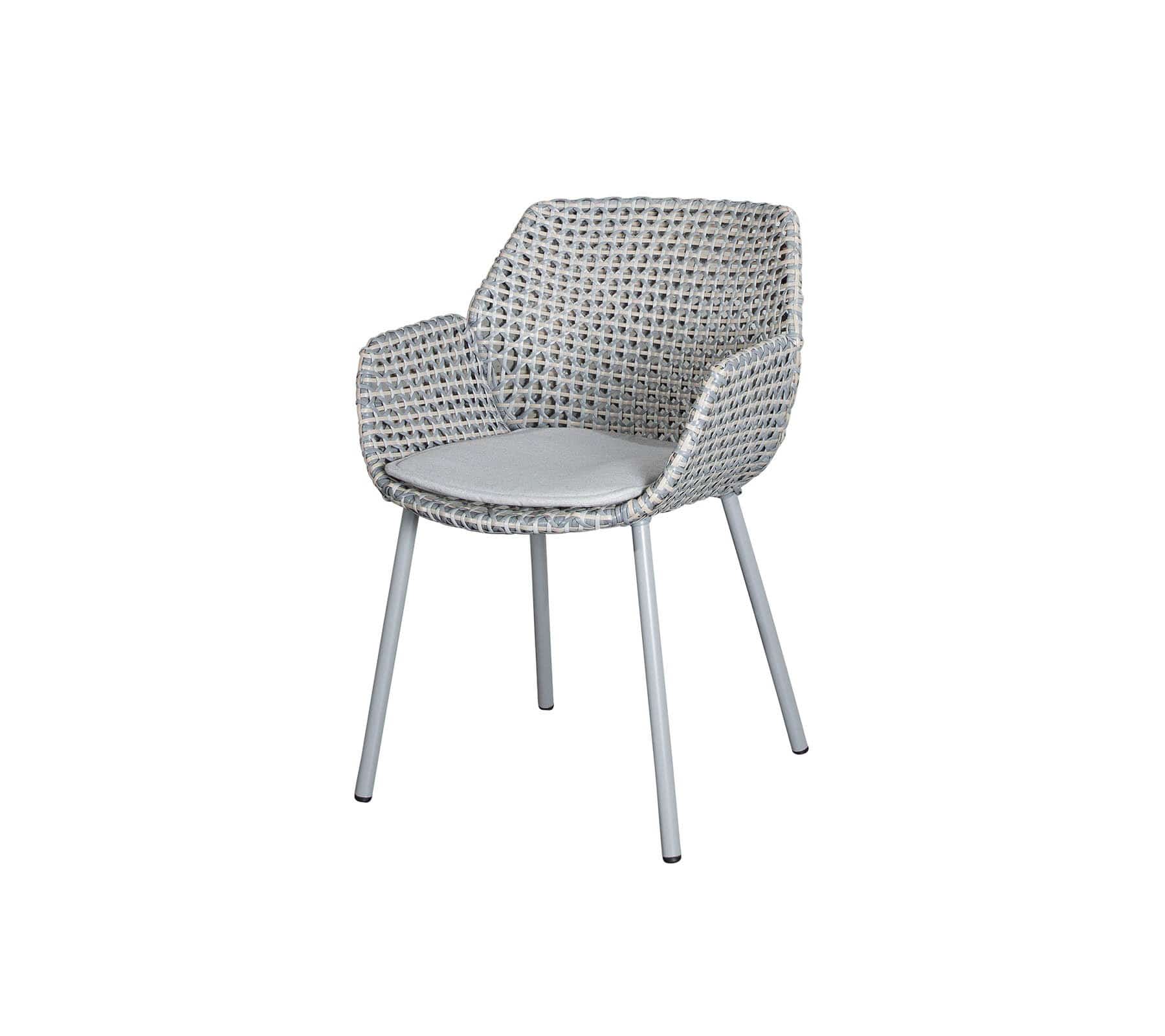 Boxhill's Vibe light grey outdoor armchair with light grey cushion on white background