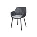 Boxhill's Vibe black outdoor armchair with light grey cushion on white background