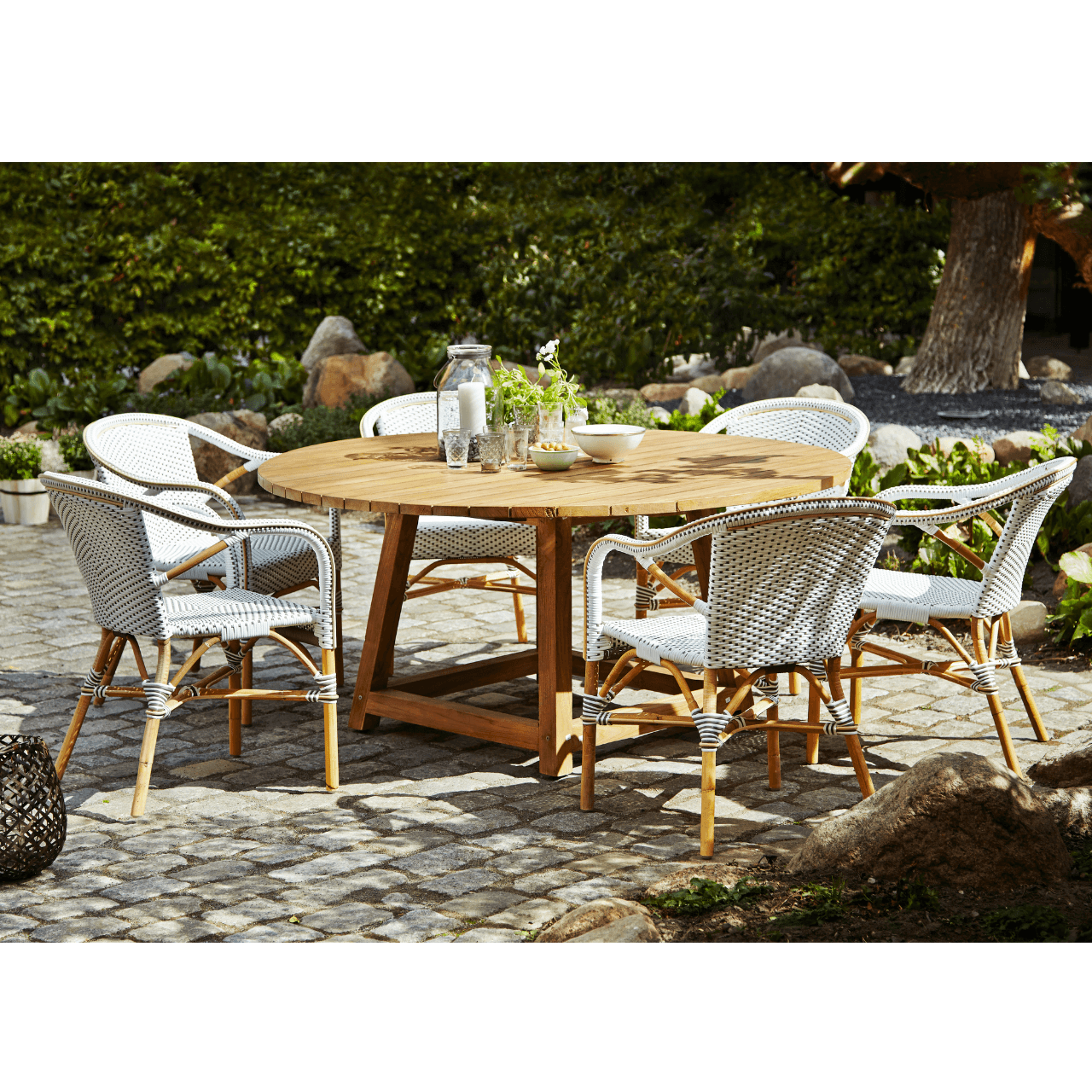 George Outdoor Teak Round Dining Table