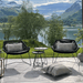 Boxhill's Breeze Outdoor Lounge Chair Black lifestyle image at the riverside