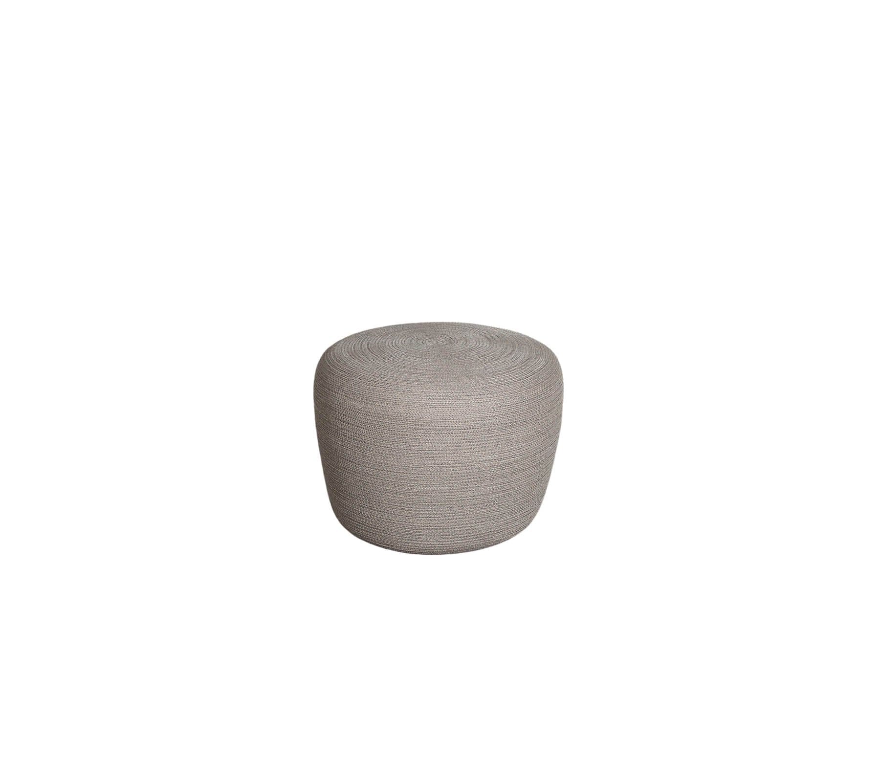 Boxhill's taupe outdoor round small Conic soft rope footstool on white background