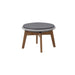  Boxhill's Peacock grey weave outdoor footstool/side table with teak legs with grey cushion on white background