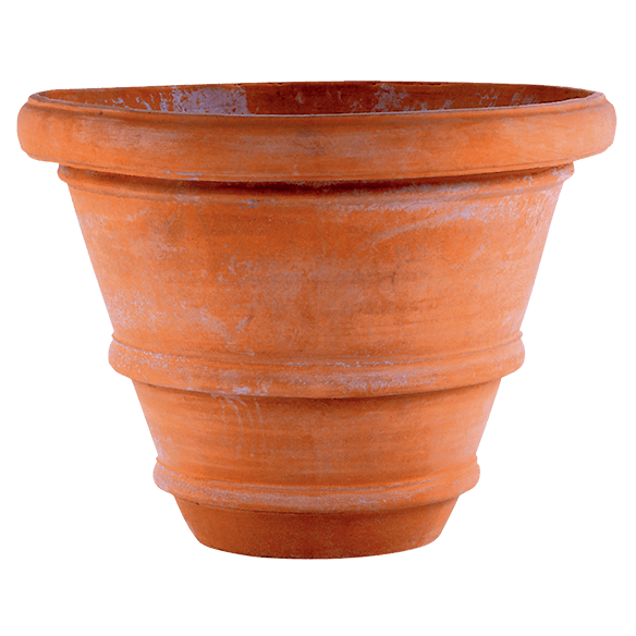 Italian Terracotta Artisan Rolled Rim Vase