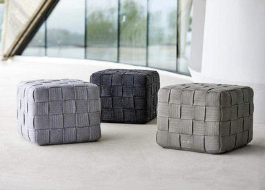 Boxhill's Cube Outdoor Footstool Light Grey, Dark Grey and Taupe