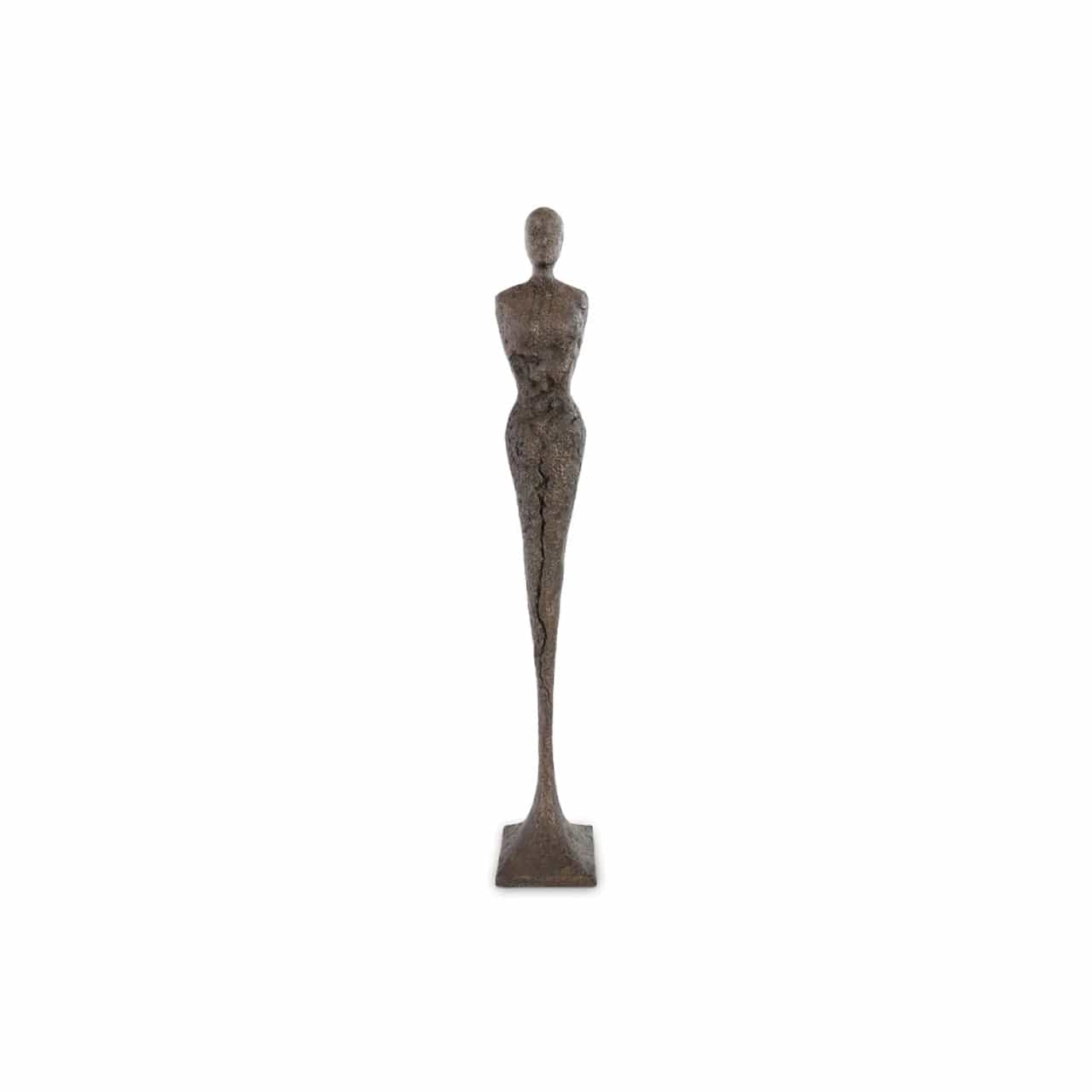 Tall Chiseled Bronze Female Sculpture