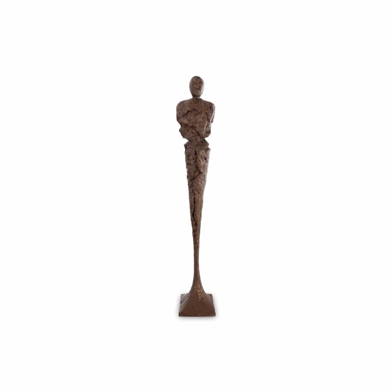 Tall Chiseled Bronze Male Sculpture