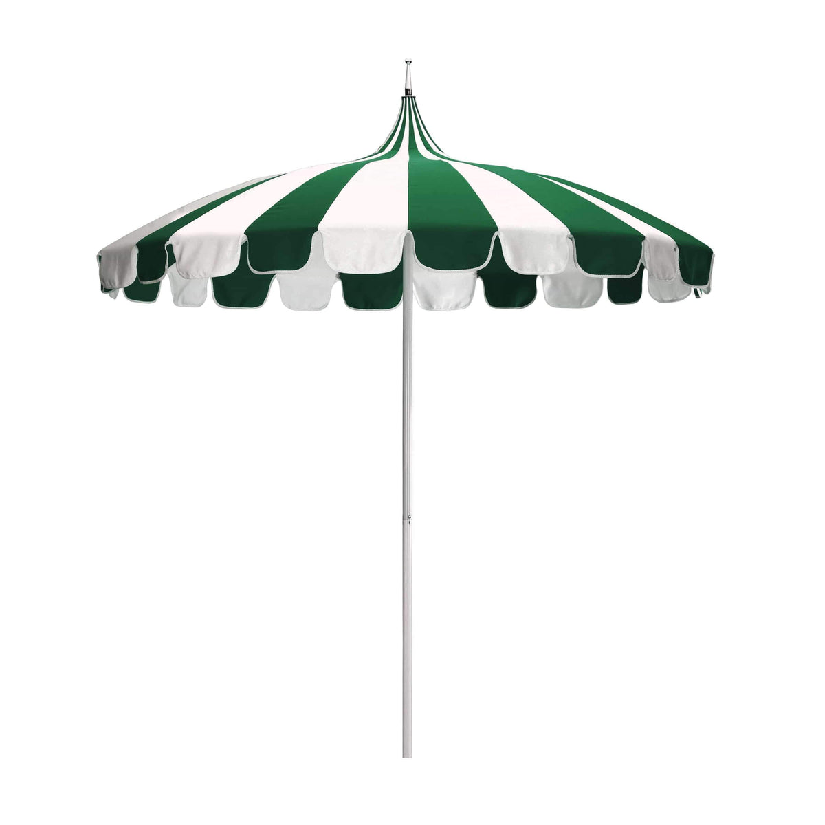 8.5 ft. Silver Aluminum Commercial Natural Pagoda Market Patio Umbrella Push Lift in Navy Blue Sunbrella