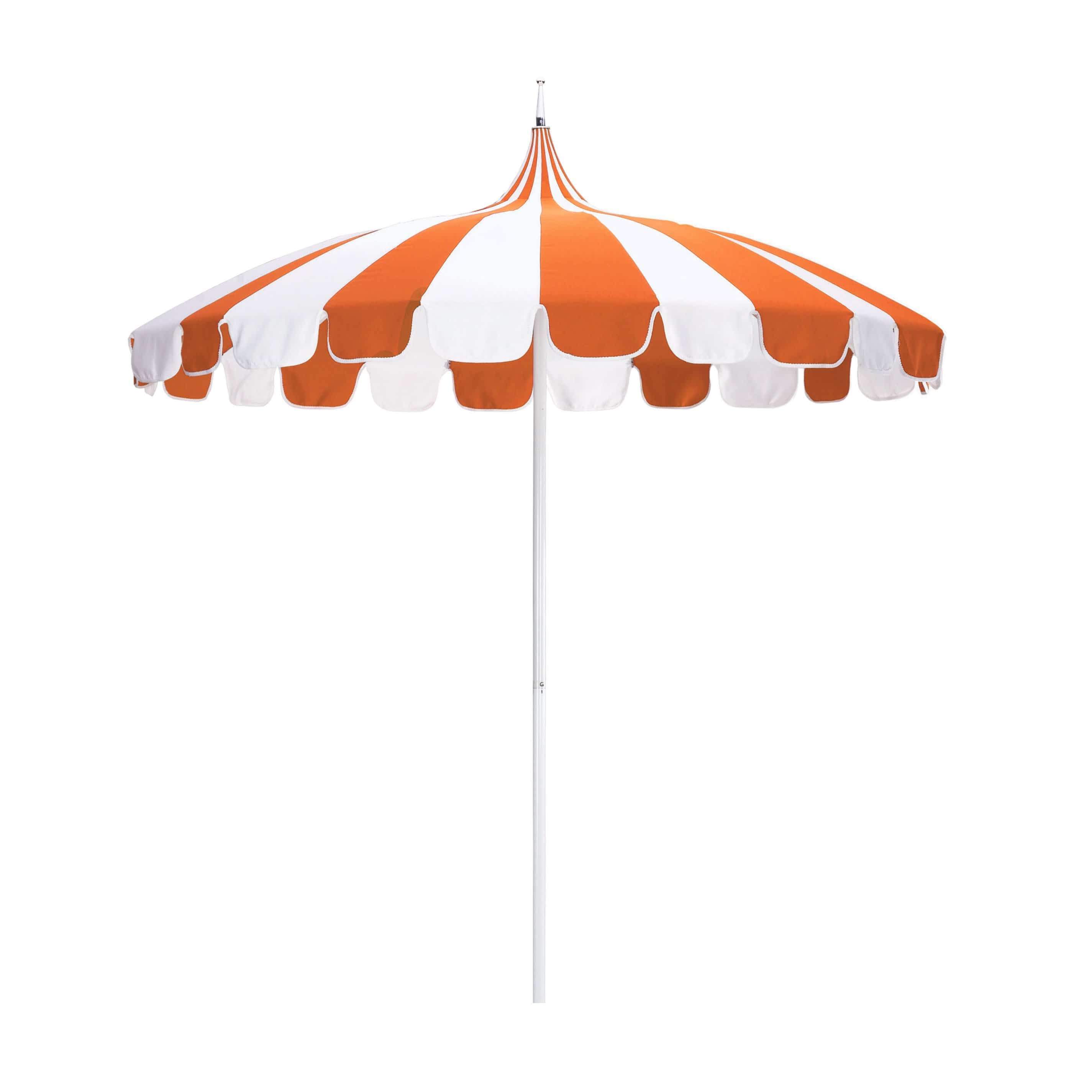 checkered patio umbrella California Umbrella 8.5 ft. Pagoda Series Sunbrella Fabric Push Lift Patio Umbrella Natural/Antique Beige